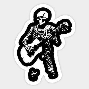 skeleton plays the guitar Sticker